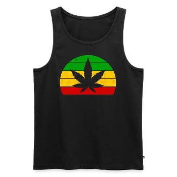 hanf - Männer Premium Bio Tank Top - Schwarz - Vorne - AI Model Male 178 light (178cm)