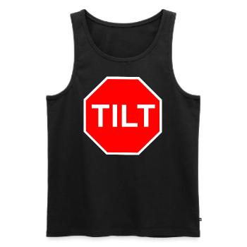 Tilt - Panneau d’arrêt - Débardeur bio Premium Homme - noir - Devant - AI Model Male 178 light (178cm)