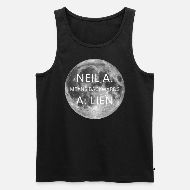 Neil Armstrong means backwards Alien - Men's Premium Organic Tank Top - black