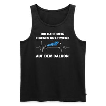 Ich habe ein eigenes Kraftwerk auf dem Balkon - Männer Premium Bio Tank Top - Schwarz - Vorne - AI Model Male 178 light (178cm)