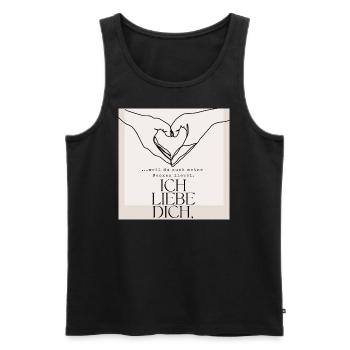 Deine Macken sind das beste an dir - meine liebe - Männer Premium Bio Tank Top - Schwarz - Vorne - AI Model Male 178 light (178cm)
