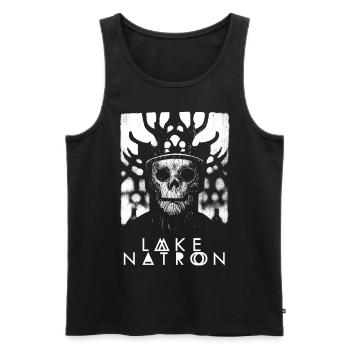 LAKE NATRON - The Wooden King - Männer Premium Bio Tank Top - Schwarz - Vorne - Michal (187cm)