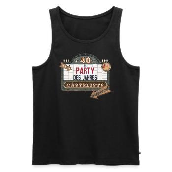 40. Geburtstag Gästeliste Shirt - Männer Premium Bio Tank Top - Schwarz - Vorne - Michal (187cm)