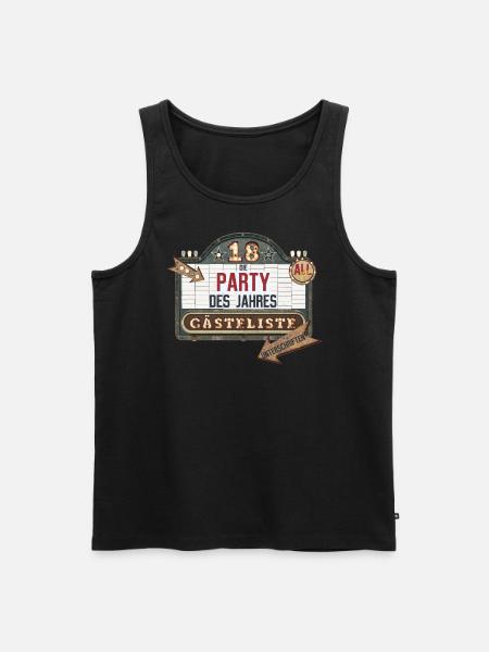 18. Geburtstag Gästeliste Shirt - Männer Premium Bio Tank Top - Schwarz