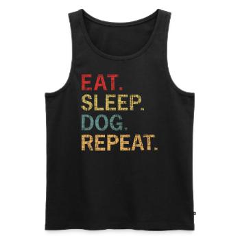 Eat Sleep Dog Repeat - Men's Premium Organic Tank Top - black - Front - AI Model Male 178 light (178cm)