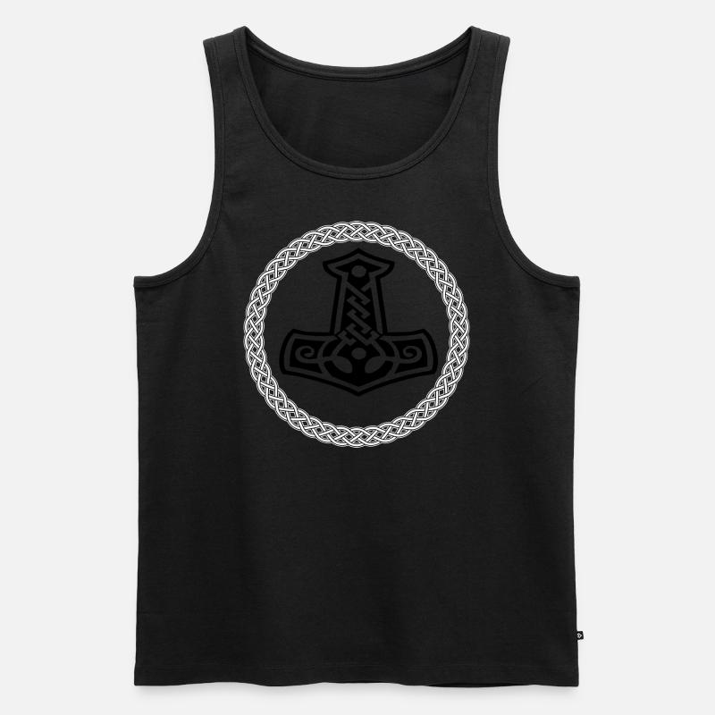 Mjölnir, Thors Hammer - Männer Premium Bio Tank Top - Schwarz