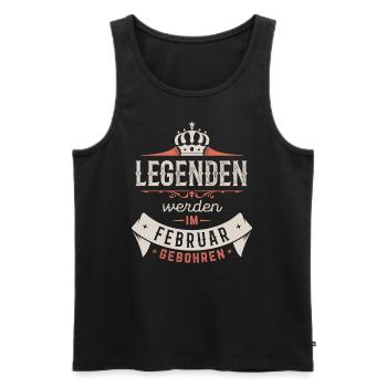 Legenden werden im Februar gebohren - Männer Premium Bio Tank Top - Schwarz - Vorne - Michal (187cm)