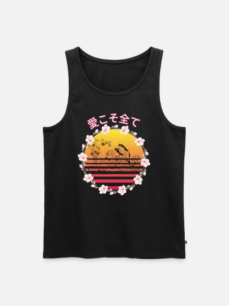 桜の日本語 Love is everything! - Men's Premium Organic Tank Top - black