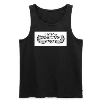 Training - Männer Premium Bio Tank Top - Schwarz - Vorne - AI Model Male 178 light (178cm)