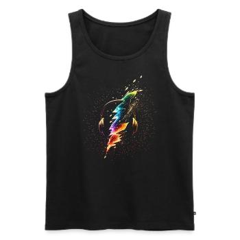 Neon DJ Rave Party - Männer Premium Bio Tank Top - Schwarz - Vorne - AI Model Male 178 light (178cm)
