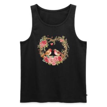 Love Birds - Men's Premium Organic Tank Top - black - Front - AI Model Male 178 light (178cm)