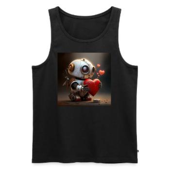 Love Robot - Männer Premium Bio Tank Top - Schwarz - Vorne - AI Model Male 178 light (178cm)
