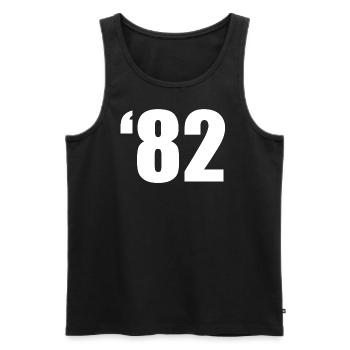 82 - THE NUMBER - Männer Premium Bio Tank Top - Schwarz - Vorne - AI Model Male 178 light (178cm)