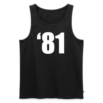 81 - THE NUMBER - Männer Premium Bio Tank Top - Schwarz - Vorne - AI Model Male 178 light (178cm)