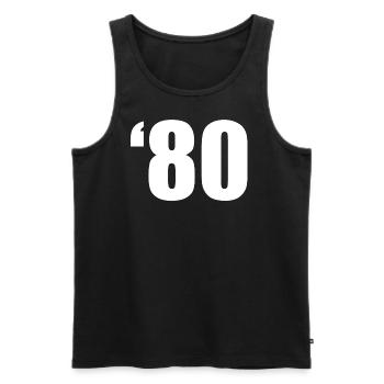 80 - THE NUMBER - Männer Premium Bio Tank Top - Schwarz - Vorne - AI Model Male 178 light (178cm)