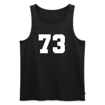 Team 73 - Männer Premium Bio Tank Top - Schwarz - Vorne - AI Model Male 178 light (178cm)