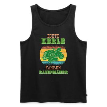 Rasenmäher - Männer Premium Bio Tank Top - Schwarz - Vorne - Michal (187cm)