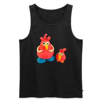 crazy chickens - Men's Premium Organic Tank Top - black - Front - AI Model Male 178 light (178cm)
