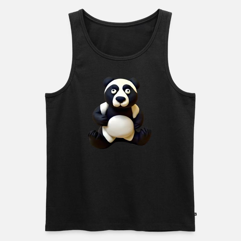Panda aus Knete - Männer Premium Bio Tank Top - Schwarz
