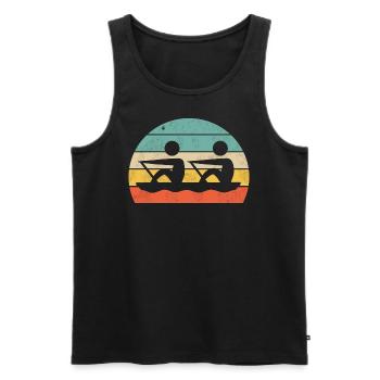 kanu duo - Männer Premium Bio Tank Top - Schwarz - Vorne - Michal (187cm)