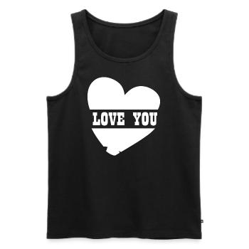 LOVE YOU - Männer Premium Bio Tank Top - Schwarz - Vorne - Michal (187cm)