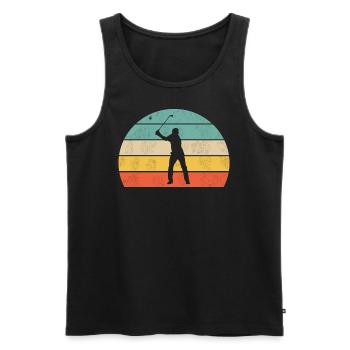 Golfspieler bunt - Männer Premium Bio Tank Top - Schwarz - Vorne - Michal (187cm)
