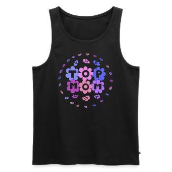 Top-Mom purple-colourful - Männer Premium Bio Tank Top - Schwarz - Vorne - Michal (187cm)