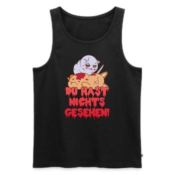 Psycho Katze du hast nichts gesehen Spruch lustig - Männer Premium Bio Tank Top - Schwarz - Vorne - Michal (187cm)