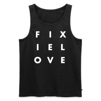 FIXIE LOVE | Urban, Bicycle, Road Bike - Men's Premium Organic Tank Top - black - Front - Michal (187cm)