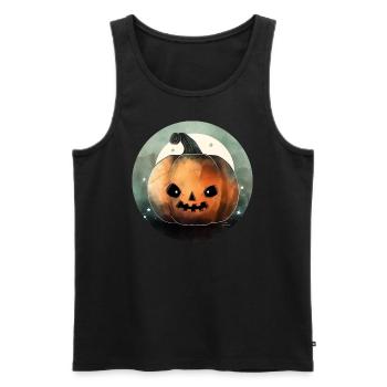 Halloween Pumpkin - Men's Premium Organic Tank Top - black - Front - Michal (187cm)