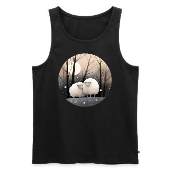 Schafe im Winter - Männer Premium Bio Tank Top - Schwarz - Vorne - Michal (187cm)