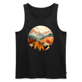 L’automne à la montagne - Débardeur bio Premium Homme - noir - Devant - Michal (187cm)