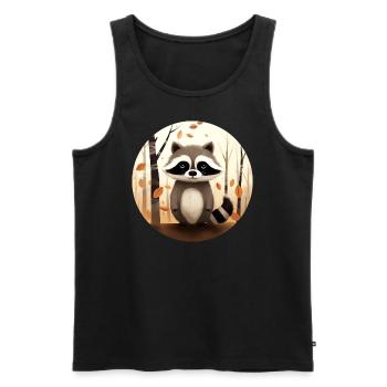 Ein Waschbär im Herbst - Männer Premium Bio Tank Top - Schwarz - Vorne - Michal (187cm)