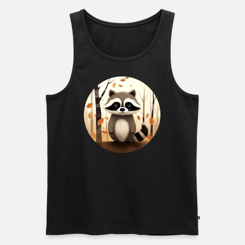 Ein Waschbär im Herbst - Männer Premium Bio Tank Top - Schwarz