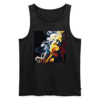 Fleur fumante (Collection d’œuvres d’art) - Débardeur bio Premium Homme - noir - Devant - Michal (187cm)