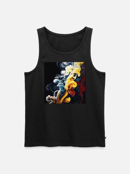 Smoking Flower (Artwork Collection) - Men's Premium Organic Tank Top - black