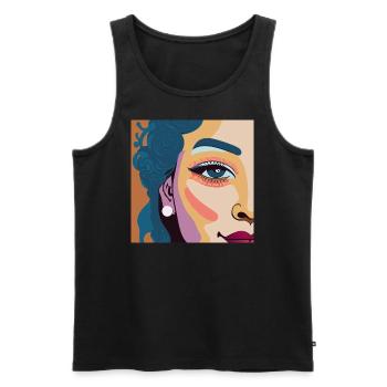 Women / Feminin / Art - Männer Premium Bio Tank Top - Schwarz - Vorne - AI Model Male 178 light (178cm)
