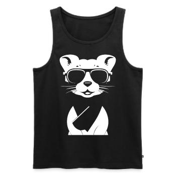 Frettchen mit Sonnenbrille Coole Frettchen - Männer Premium Bio Tank Top - Schwarz - Vorne - Michal (187cm)