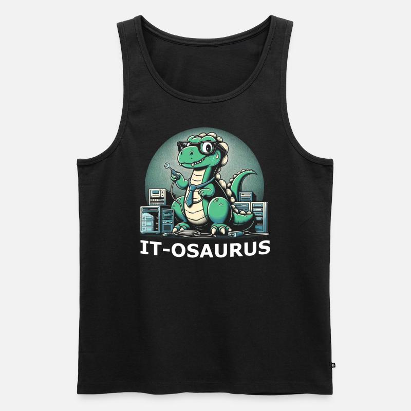 IT-osaurus Informatik Dinosaurier - Männer Premium Bio Tank Top - Schwarz