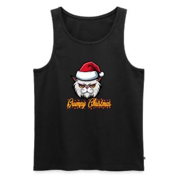 Christmas Katze - Männer Premium Bio Tank Top - Schwarz - Vorne - Michal (187cm)