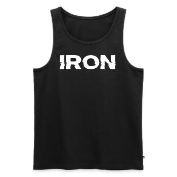 Bodybuilding Fitness Gym Iron Eisen - Männer Premium Bio Tank Top - Schwarz - Vorne - Michal (187cm)