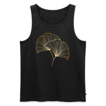 Golden Blossoms - Men's Premium Organic Tank Top - black - Front - Michal (187cm)
