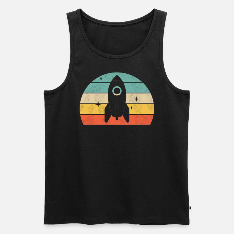 Rakete - Männer Premium Bio Tank Top - Schwarz