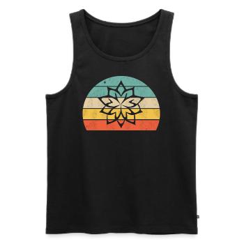 Lotusblume Yoga - Männer Premium Bio Tank Top - Schwarz - Vorne - Michal (187cm)