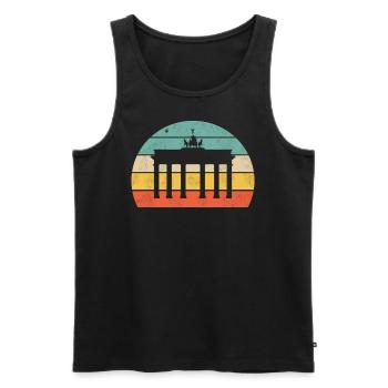 Berlin - Men's Premium Organic Tank Top - black - Front - Michal (187cm)