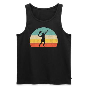 Joueur de tennis - Débardeur bio Premium Homme - noir - Devant - Michal (187cm)