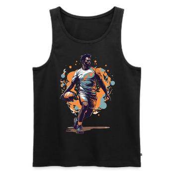 Handballspieler Streetwear Ikonischer Stil - Männer Premium Bio Tank Top - Schwarz - Vorne - AI Model Male 178 light (178cm)