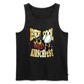 Die Biene mit Kirschen für Bee cool zum Kirschfest - Männer Premium Bio Tank Top - Schwarz - Vorne - Michal (187cm)