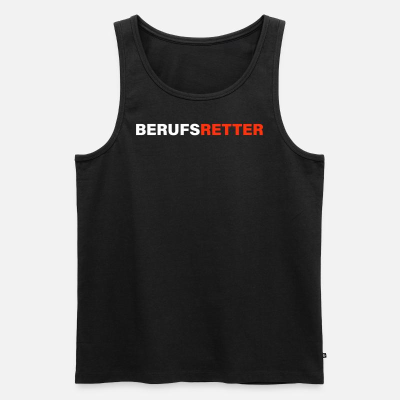 Berufsretter - Männer Premium Bio Tank Top - Schwarz