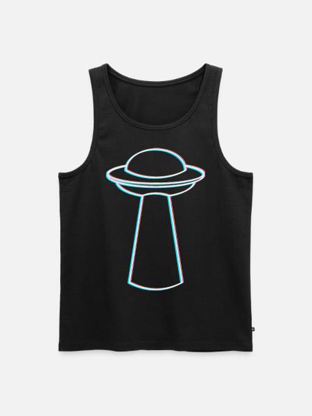 UFO Glitch – Rave & Techno Vibes - Men's Premium Organic Tank Top - black